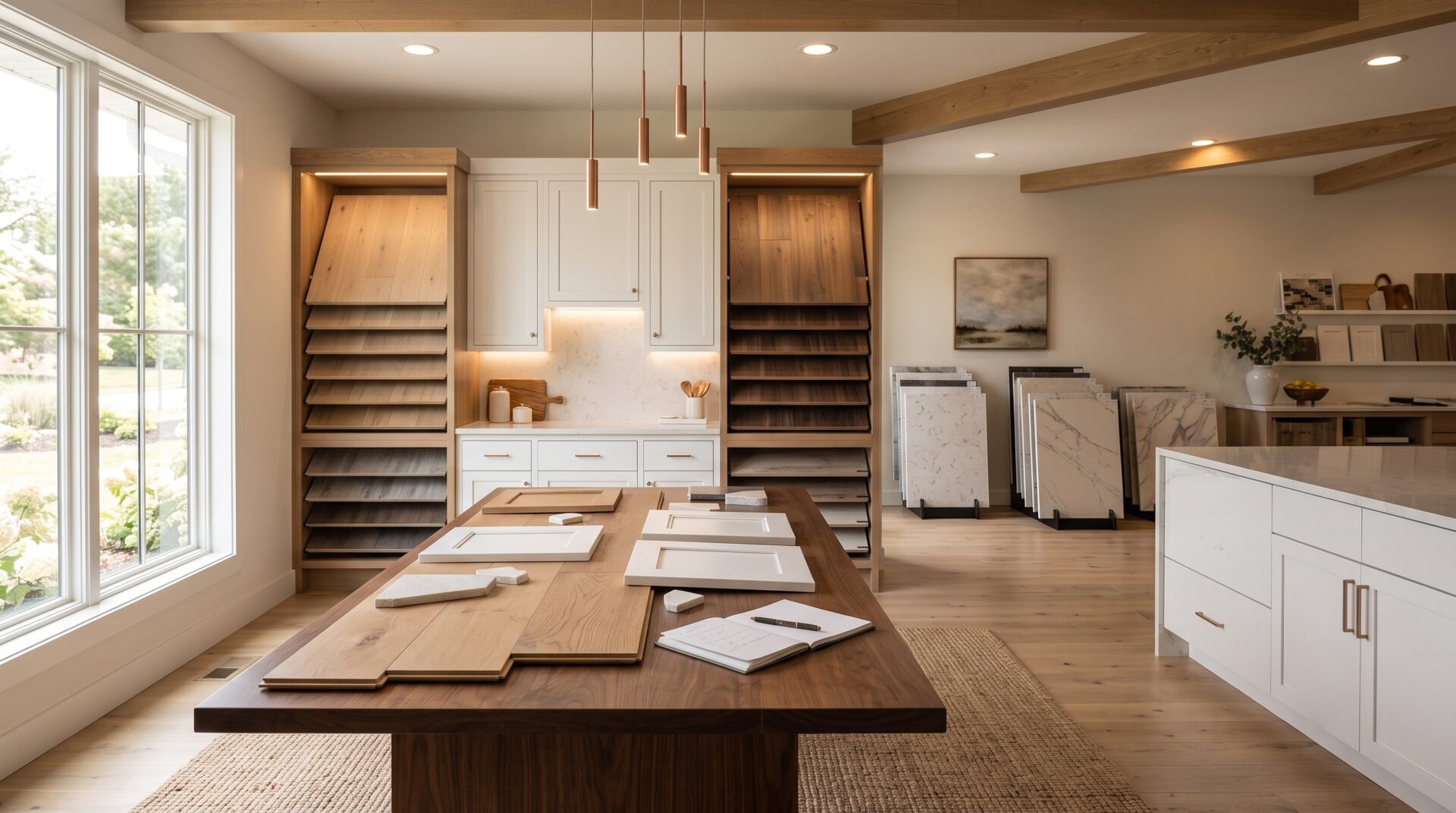 showroom flooring cabinet countertop displays